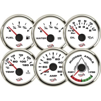 ECMS 10bar white oil pressure gauge