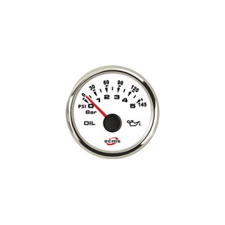 ECMS 10bar white oil pressure gauge ECMS 10bar white oil pressure gauge