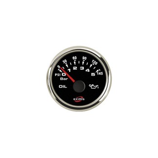 ECMS 10bar black oil pressure gauge