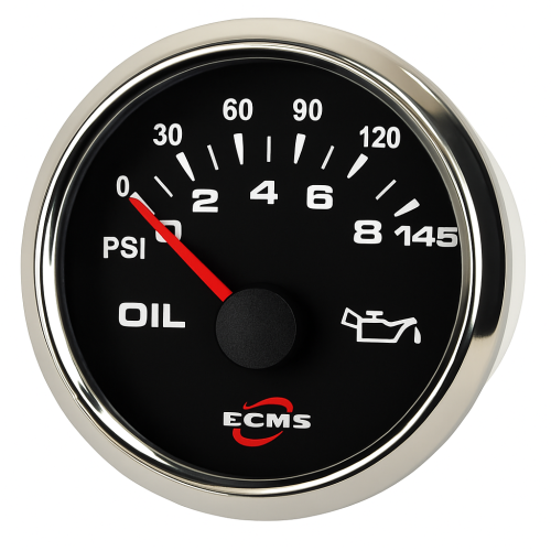 Öldruckmessgerät Schwarz - Verchromt ECMS 0-30 bar 52 mm Öldruckmessgerät Schwarz - Verchromt ECMS 0-30 bar 52 mm