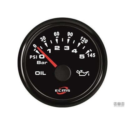 Öldruckmessgerät Schwarz ECMS 0-30 bar 52 mm