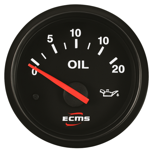 Öldruckmessgerät Schwarz ECMS 0-30 bar 52 mm