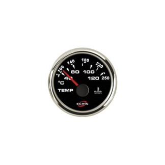 Rudder Angle Indicator ECMS Black- Chromed ( Port-Starboard) 52mm