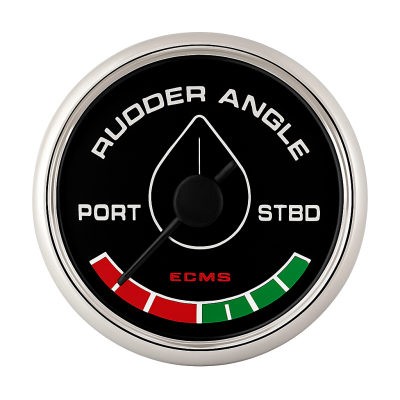 Rudder Angle Indicator ECMS Black- Chromed ( Port-Starboard) 52mm