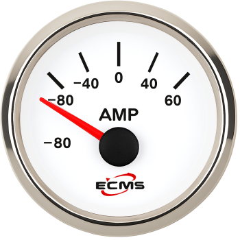 Analogic Ammeter with Shunt ECMS White and Chromed -80+80a 52 mm Analogic Ammeter with Shunt ECMS White and Chromed -80+80a 52 mm