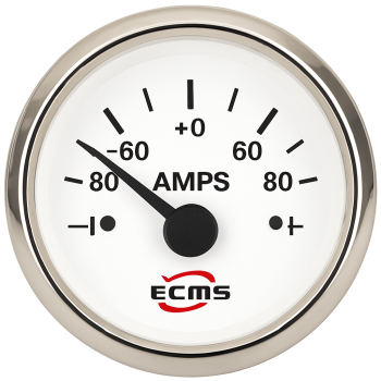 Analogic Ammeter with Shunt ECMS White and Chromed -80+80a 52 mm