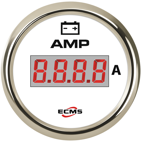 Analogic Ammeter with Shunt ECMS White and Chromed -80+80a 52 mm Analogic Ammeter with Shunt ECMS White and Chromed -80+80a 52 mm