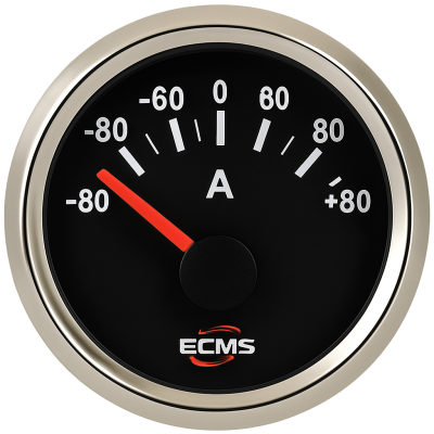 Analogic Ammeter with Shunt ECMS Black and Chromed -80+80a 52 mm Analogic Ammeter with Shunt ECMS Black and Chromed -80+80a 52 mm