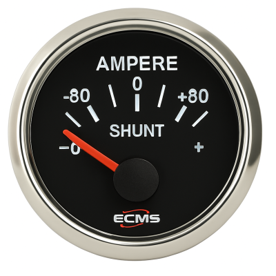 Analogic Ammeter with Shunt ECMS Black and Chromed -80+80a 52 mm Analogic Ammeter with Shunt ECMS Black and Chromed -80+80a 52 mm