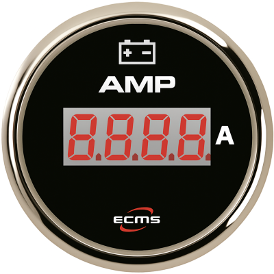 Amperemeter mit Shunt ECMS Schwarz verchromt 12/24V -150+150A Amperemeter mit Shunt ECMS Schwarz verchromt 12/24V -150+150A