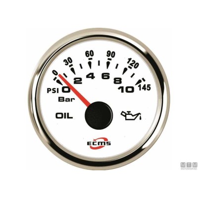Trim Gauge ECMS White 0-190 Ohm 52mm