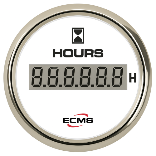 ECMS 52mm Trim Indicator 167-10 White and chromed