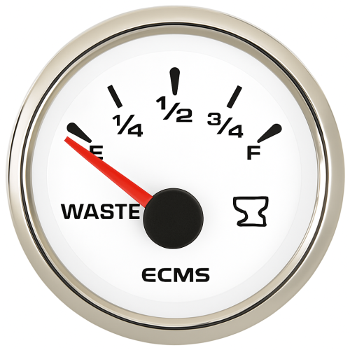 ECMS 52mm Trim Indicator 167-10 White and chromed