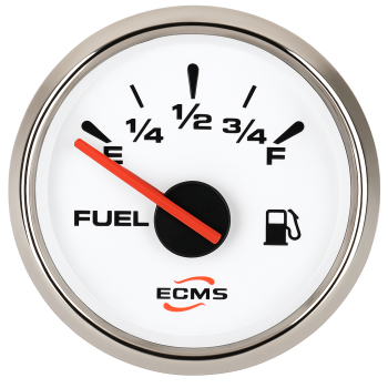 ECMS 52mm Trim Indicator 167-10 White and chromed