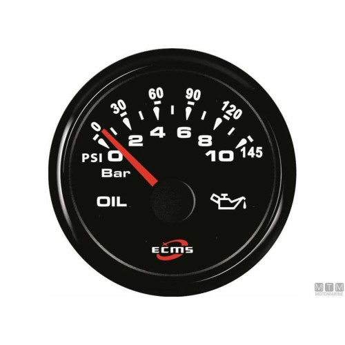 Trim Gauge ECMS Black 0-190 Ohm 52mm