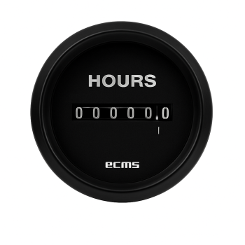 Hourmeter ECMS Black 12/24V 52mm