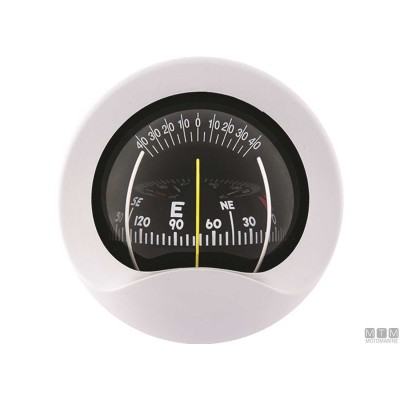 Flush-Mount Nautical Compass with Illuminated Card - 85mm White Flush-Mount Nautical Compass with Illuminated Card - 85mm White