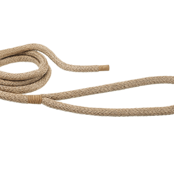 Beige 16-Strand Braided Mooring Rope with Spliced Eye, 24mm Diameter, 20m Length, 75cm Soft Eye