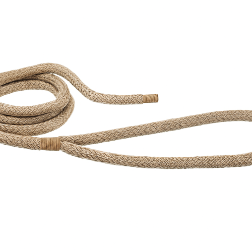 Beige 16-Strand Braided Mooring Rope with Spliced Eye, 24mm Diameter, 20m Length, 75cm Soft Eye