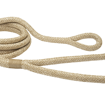 Beige 16-strängige geflochtene Festmacherleine mit gespleißtem Auge 100cm Ø32mm 16m
