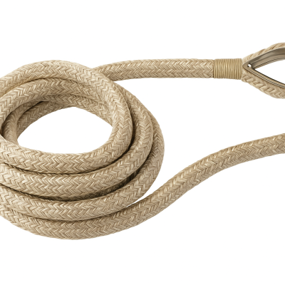 Beige Polyester Braided Dock Line with Stainless Steel Thimble Ø32mm 16m Beige Polyester Braided Dock Line with Stainless Steel Thimble Ø32mm 16m