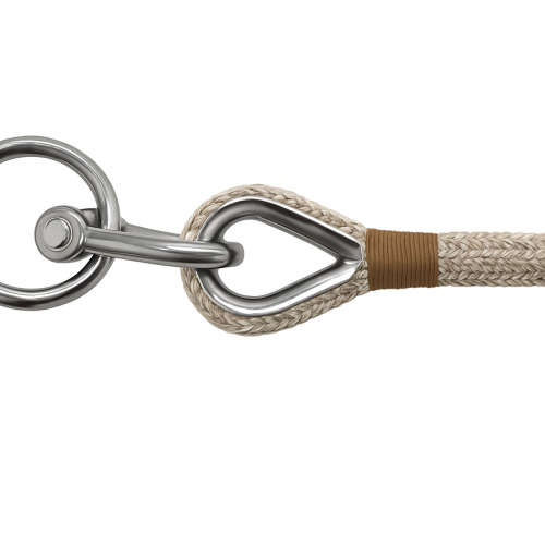 Beige Polyester Braided Dock Line with Stainless Steel Thimble Ø32mm 16m Beige Polyester Braided Dock Line with Stainless Steel Thimble Ø32mm 16m