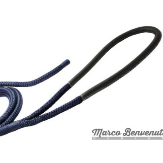 Custom Dock Line Blue Navy With Eye 32mm x20mts With Brown Leather Cover