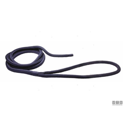 Custom Dock Line Blue Navy With Eye 32mm x20mts With Brown Leather Cover