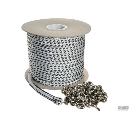 Pack for Anchoring with Line 14mm x 50mt with Stainless Steel Chain 8mm x 7.5mt Pack for Anchoring with Line 14mm x 50mt with Stainless Steel Chain 8mm x 7.5mt