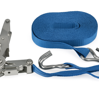 Stainless Steel Ratchet Strap with Hook - 50mm Width, 6m Length, 1500 kg Breaking Load