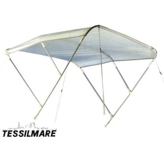 Tessilmare Bimini White Aluminum 3 arches 170cm Length x 180cm H140cm