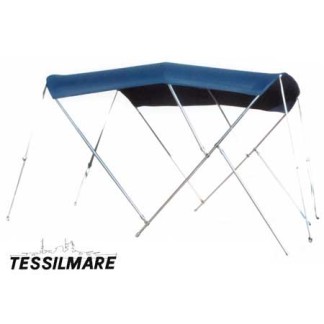 Tessilmare Bimini Blue Stainless Steel 3 Arches 180 x 200 x H140cm
