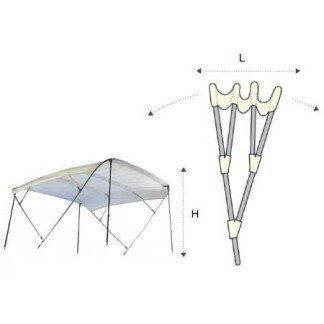 Bimini Tessilmare White 4 arches Aluminum 225 x 225 x H140cm Bimini Tessilmare White 4 arches Aluminum 225 x 225 x H140cm