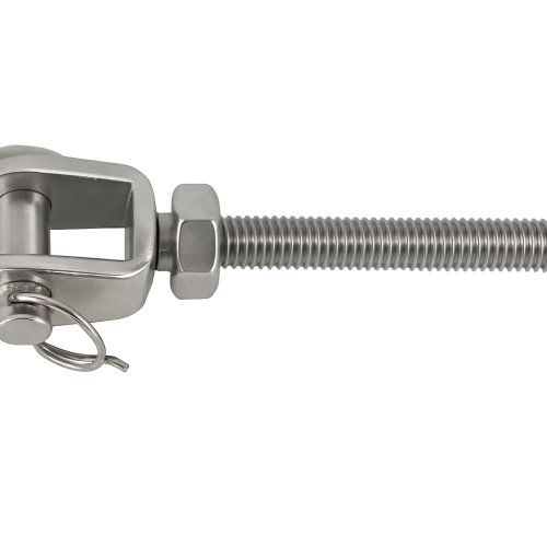 Vis de ridoir en inox à chape fixe, filetage à droite M14 Vis de ridoir en inox à chape fixe, filetage à droite M14