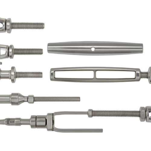 Vis de ridoir en inox à chape fixe, filetage à droite M16 Vis de ridoir en inox à chape fixe, filetage à droite M16