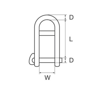 Stainless Shackle Wichard with Bar 5 x 37 mm Stainless Shackle Wichard with Bar 5 x 37 mm