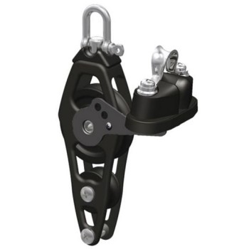 Antal Pulley Fiddle Block with Becket + Cam 60mm for 12mm Lines