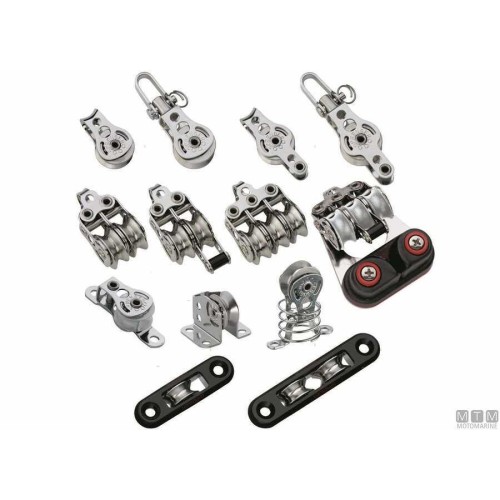 Stainless Pulley Sprenger Fiddle Block with V-cam and Becket 19mm for lines up to 6mm