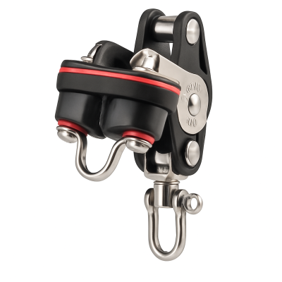 Sprenger Pulley Single Swivel with Cam Cleat and Becket 28mm up to 8mm lines Sprenger Pulley Single Swivel with Cam Cleat and Becket 28mm up to 8mm lines