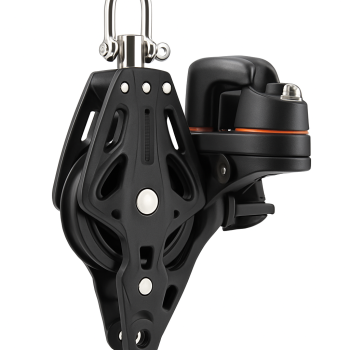 Master Fiddle Pulley with Cam Cleat & Becket 72mm for 12mm lines Master Fiddle Pulley with Cam Cleat & Becket 72mm for 12mm lines