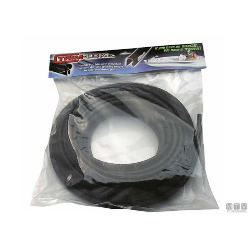 Trim-Lok Edge Trim - Black, 7.0 to 8.5 mm Thickness, 14.5 mm A1, 16.5 mm L, 15 m Length