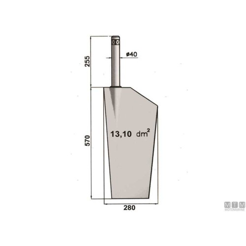 Stainless Rudder Tor P13 570 x 280mm Stainless Rudder Tor P13 570 x 280mm
