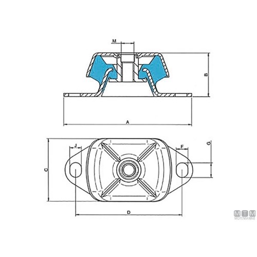 XD Engine Mounts 120 x 70mm 75kg