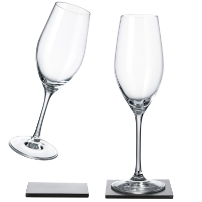 Pair Magnetic Champagne Glasses 70 x H212mm