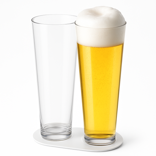 Pair Magnetic Beer Glasses 74 x H217mm
