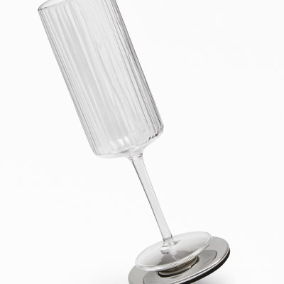Set of 2 Plastic Magnetic Champagne Glasses, 150 cc Capacity, Ø66 x H202 mm