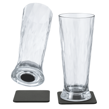 Ensemble de 2 verres à bière en plastique magnétique - capacité de 500 cc (ø85 x h216 mm)