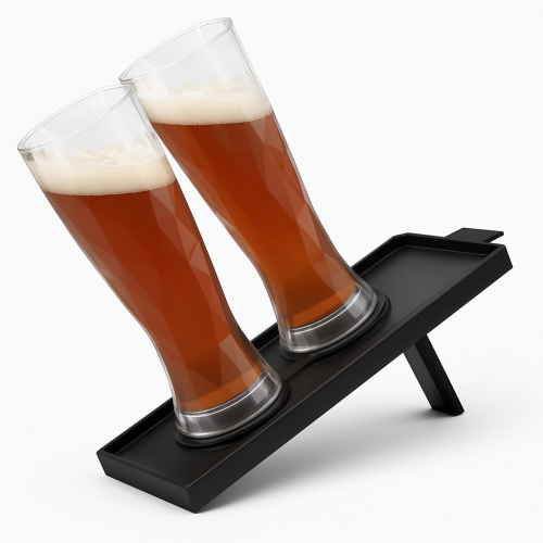 Set of 2 Plastic Magnetic Beer Glasses - 500 cc Capacity (ø85 x h216 mm)