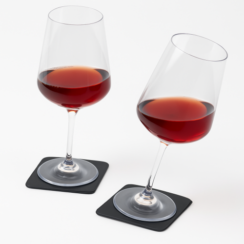 Set of 2 Plastic Magnetic Classic Wine Glasses