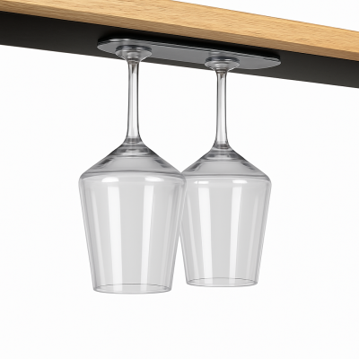 Set of 2 Plastic Magnetic Classic Wine Glasses
